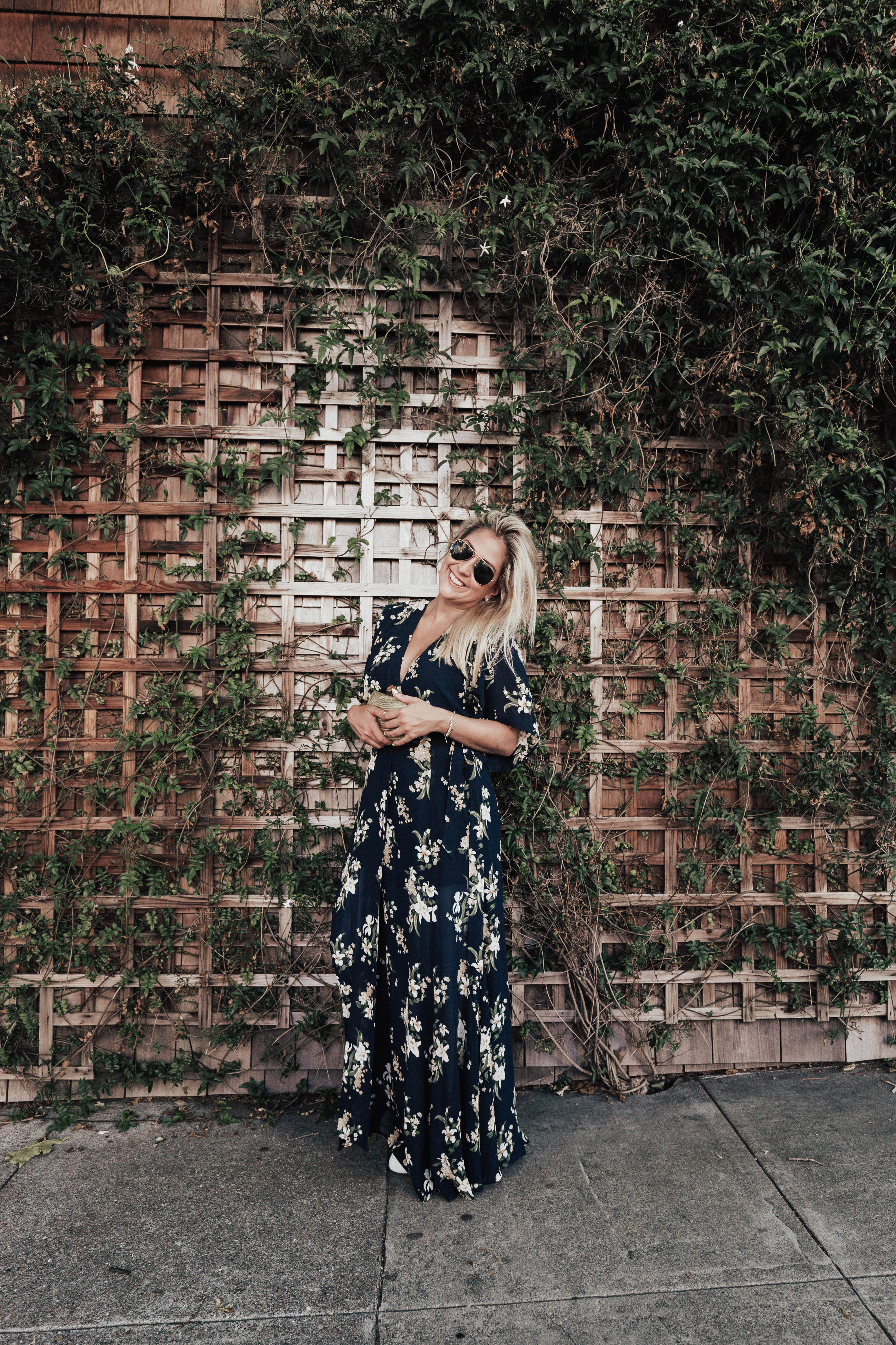 Fashion blogger KatWalkSF wearing the Reformation Winslow Maxi Dress, Reformation Dresses for Curvy Girls