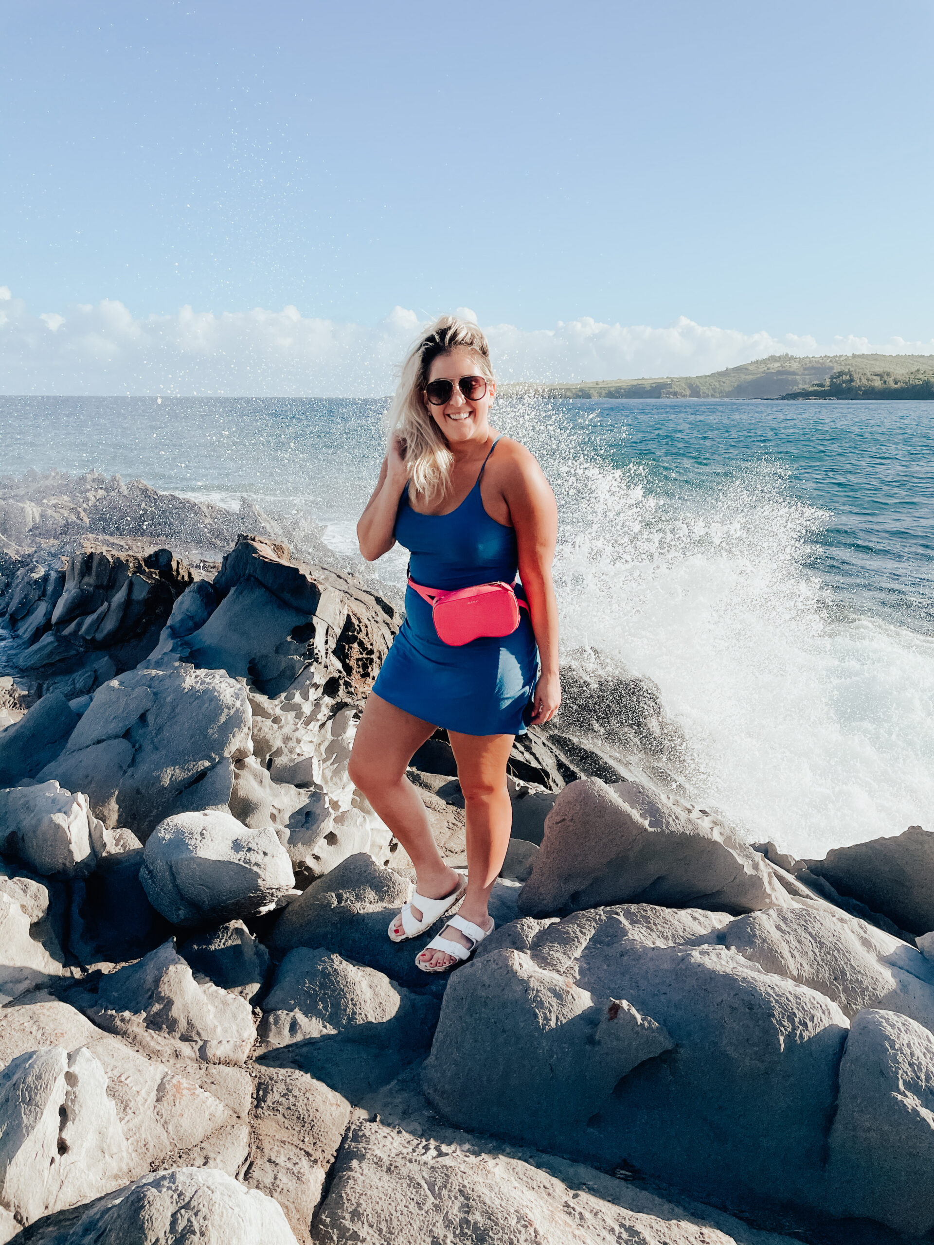 Fashion blogger KatWalkSF at the Ritz Maui in an Exercise Dress by Outdoor Voices