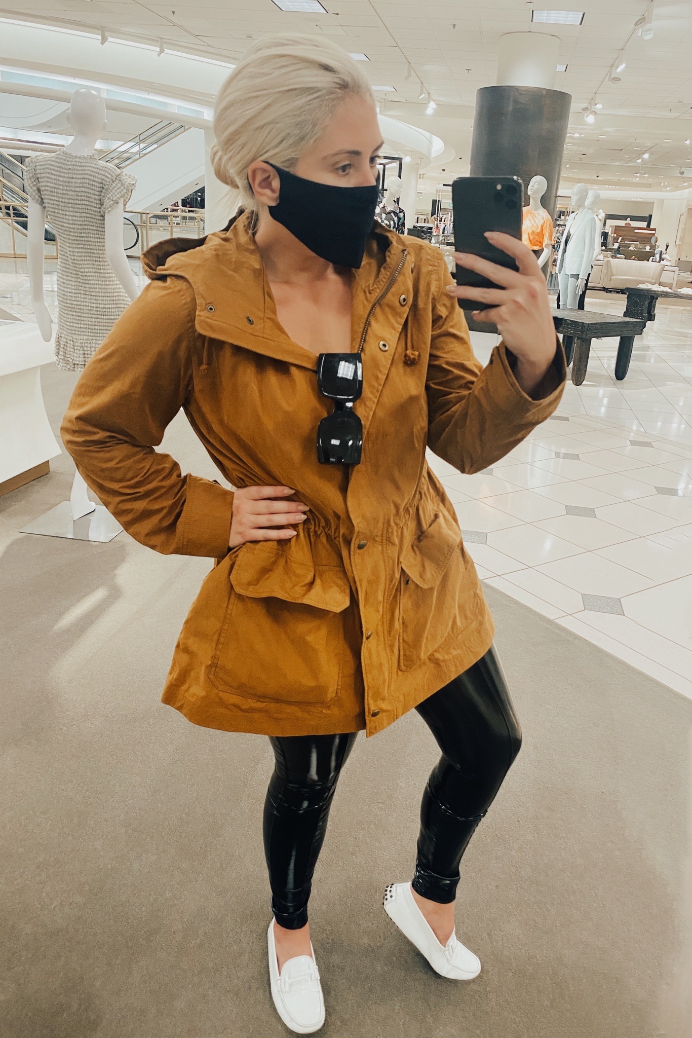 Madewell Jacket, Katwalksf, Spanx Review, Kat Ensign,Spanx Faux Patent Leather Leggings