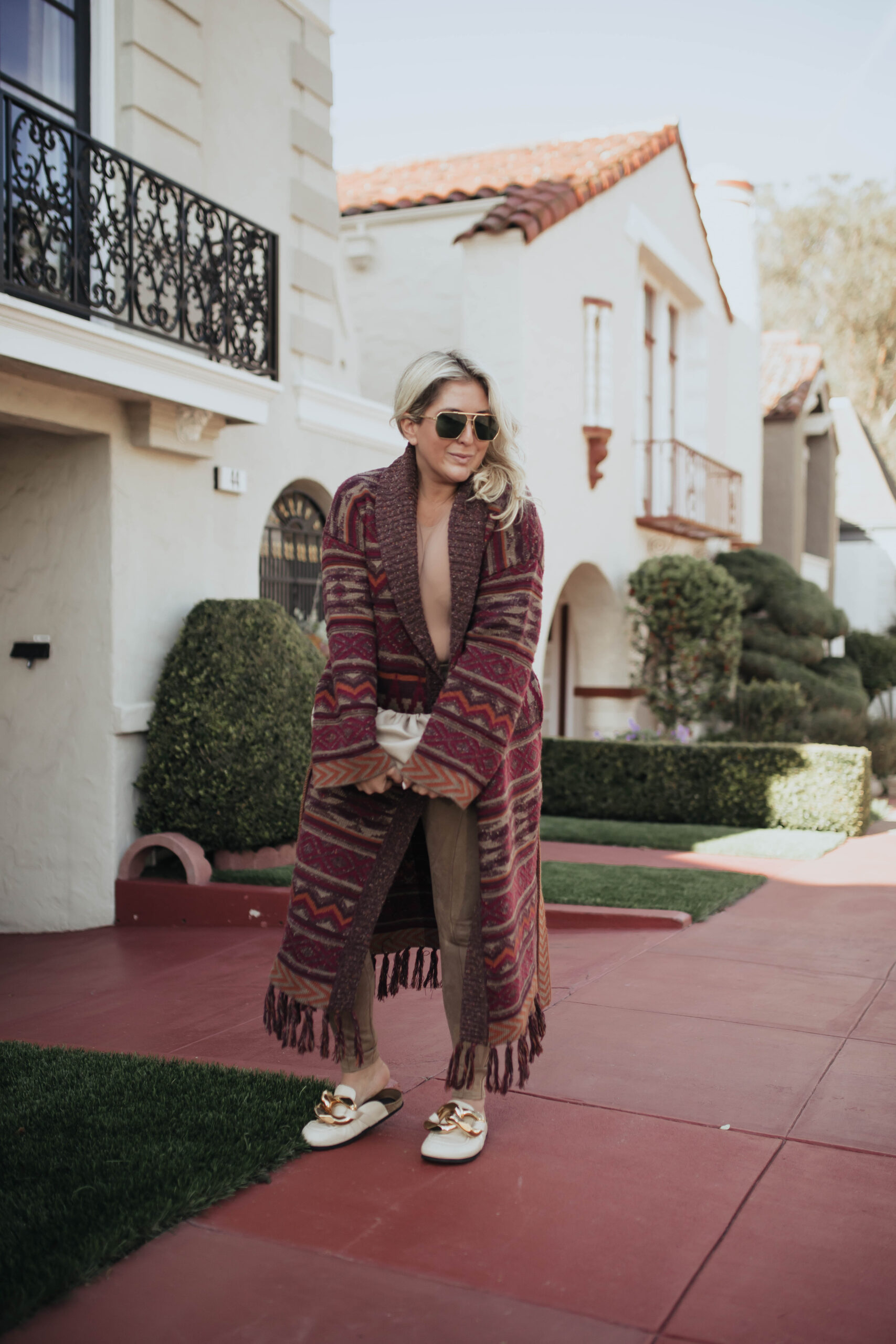 Senreve Conetti Bag Review, San Francisco fashion blogger KatWalkSF wears the House of Harlow Guinevere Duster with the Senreve Conetti Bag